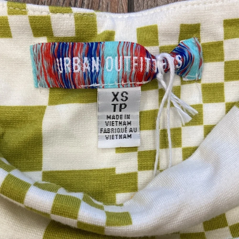 Urban Outfitters, Checkered, Mini, skirt, stretchy, summer, beach, dance, y2k